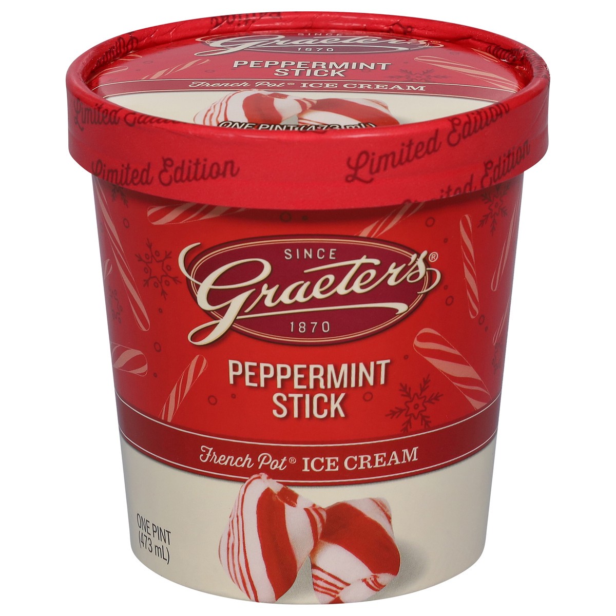 slide 1 of 9, Graeter's French Pot Peppermint Stick Ice Cream 1 pt, 1 pint