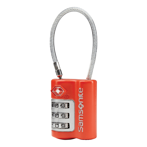 slide 1 of 1, Samsonite 3-Dial Lock, With Cable, Red, 1 ct