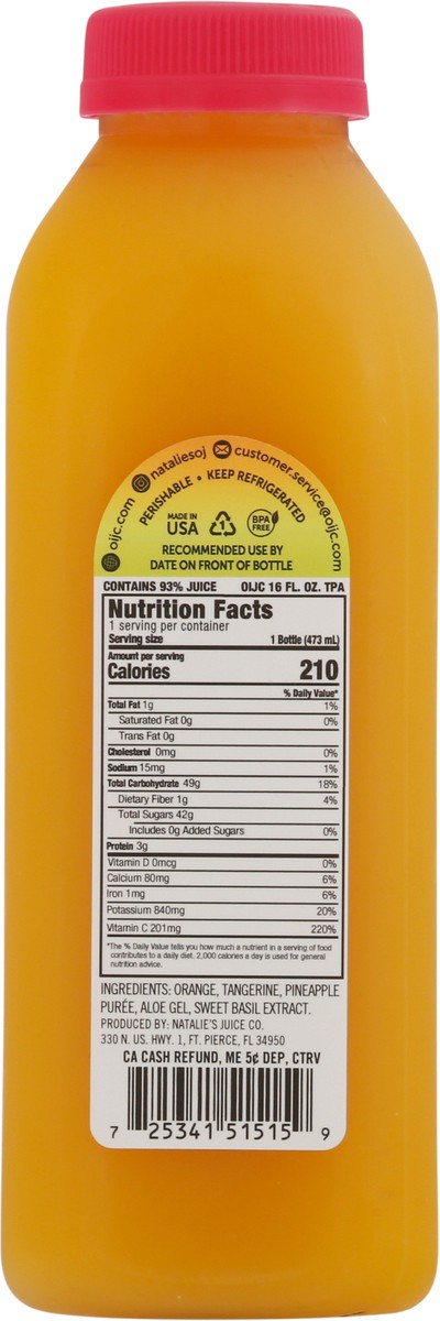 slide 3 of 9, Natalie's Tangerine Pineapple Sweet Basil Orange & Aloe Juice - 16 fl oz, 16 fl oz