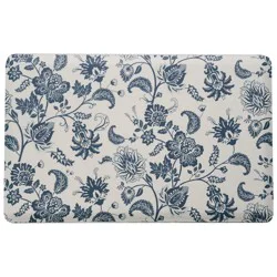 Haven + Key Kalamkari Anti-Fatigue Kitchen Floor Mat - Blue
