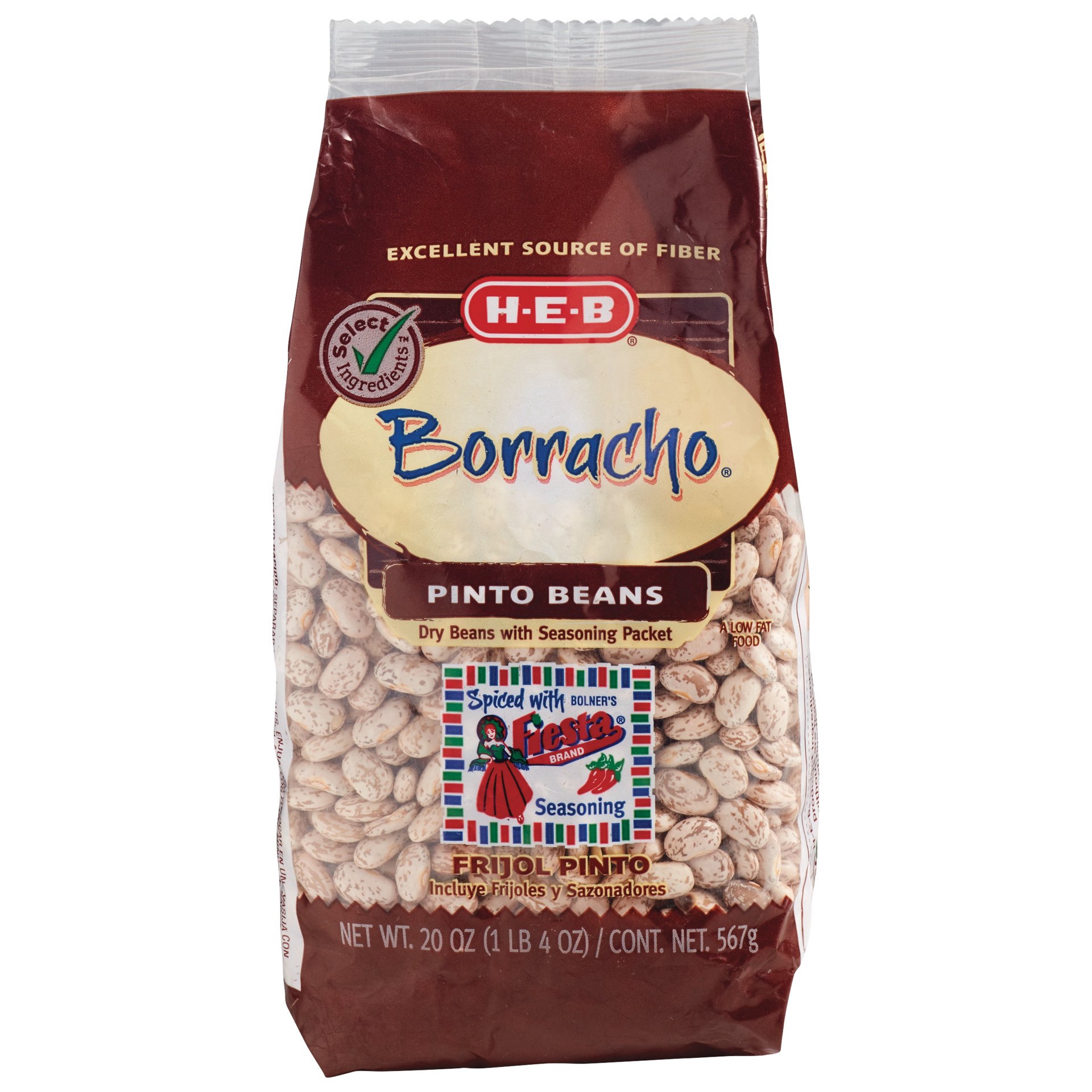 slide 1 of 1, H-E-B Borracho Pinto Beans, 20 oz