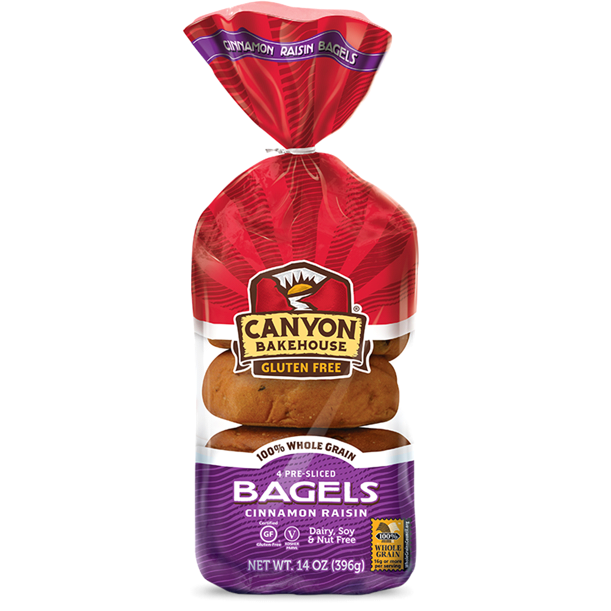 slide 1 of 1, Canyon Bakehouse Gluten Free Cinnamon Raisin Bagels, 14 oz