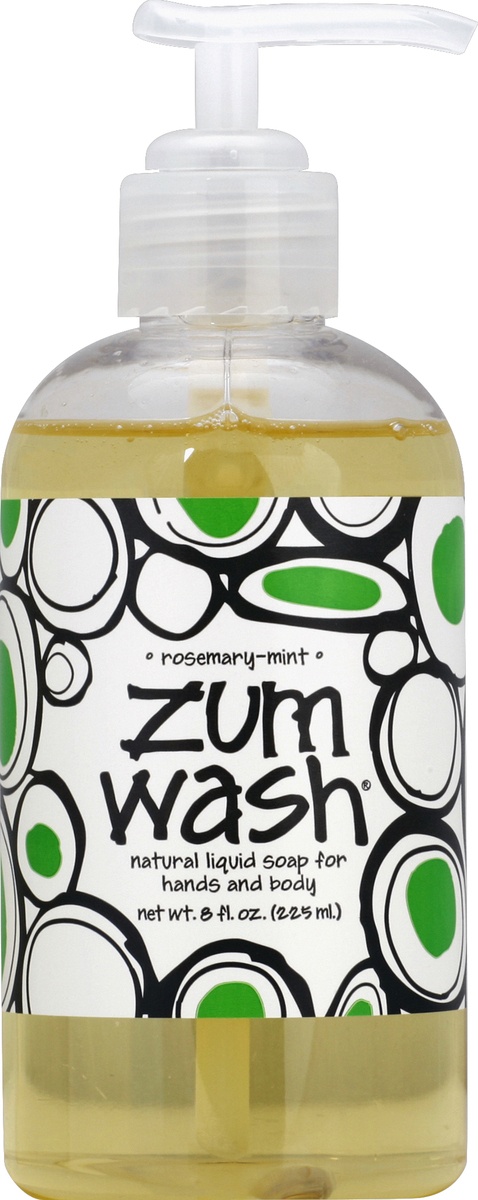 slide 2 of 2, Zum Wash Rosemary Mint Liquid Soap, 8 fl oz