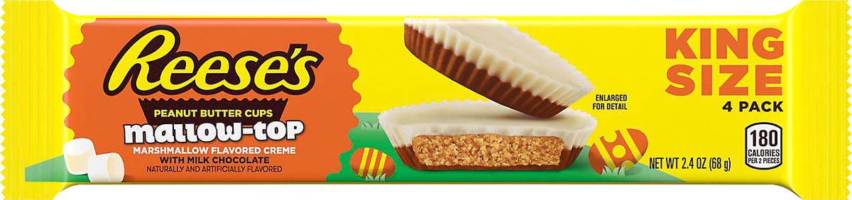 slide 3 of 3, Reese's Mallow-Top King Size 4 Pack Peanut Butter Cups 4 ea, 4 ct