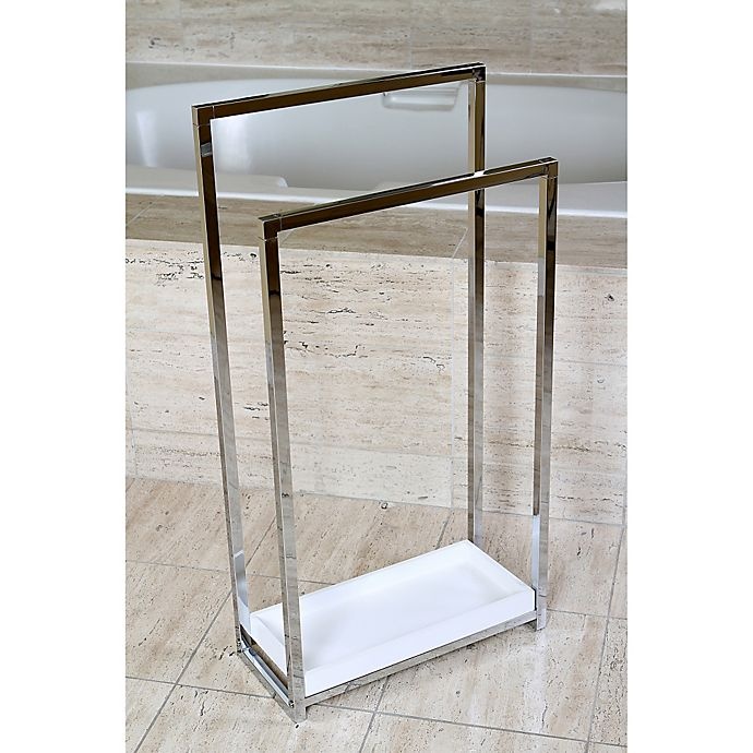 slide 2 of 2, Kingston Brass 2-Tier Freestanding Towel Rack with Storage Box - Chrome, 1 ct