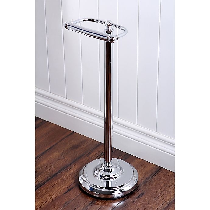 slide 3 of 3, Kingston Brass Pedestal Toilet Paper Holder - Chrome, 1 ct