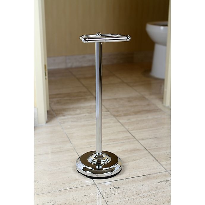 slide 2 of 3, Kingston Brass Pedestal Toilet Paper Holder - Chrome, 1 ct