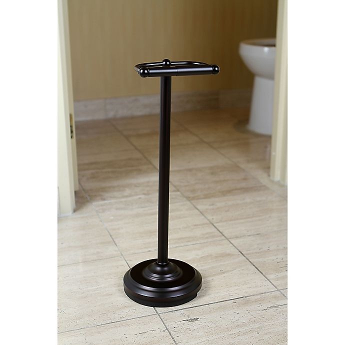 slide 3 of 3, Kingston Brass Pedestal Toilet Paper Holder - Oil Rubbed Bronze, 1 ct