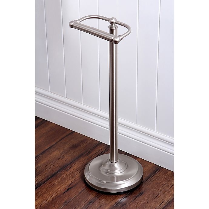 slide 2 of 3, Kingston Brass Pedestal Toilet Paper Holder - Satin Nickel, 1 ct