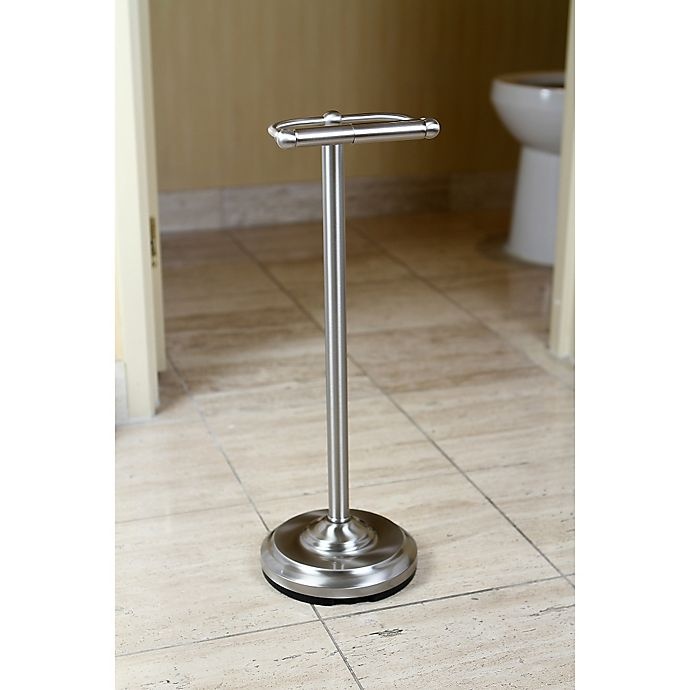 slide 3 of 3, Kingston Brass Pedestal Toilet Paper Holder - Satin Nickel, 1 ct