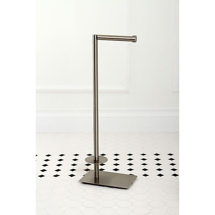 slide 2 of 2, Kingston Brass Claremont Freestanding Toilet Paper Holder - Satin Nickel, 1 ct