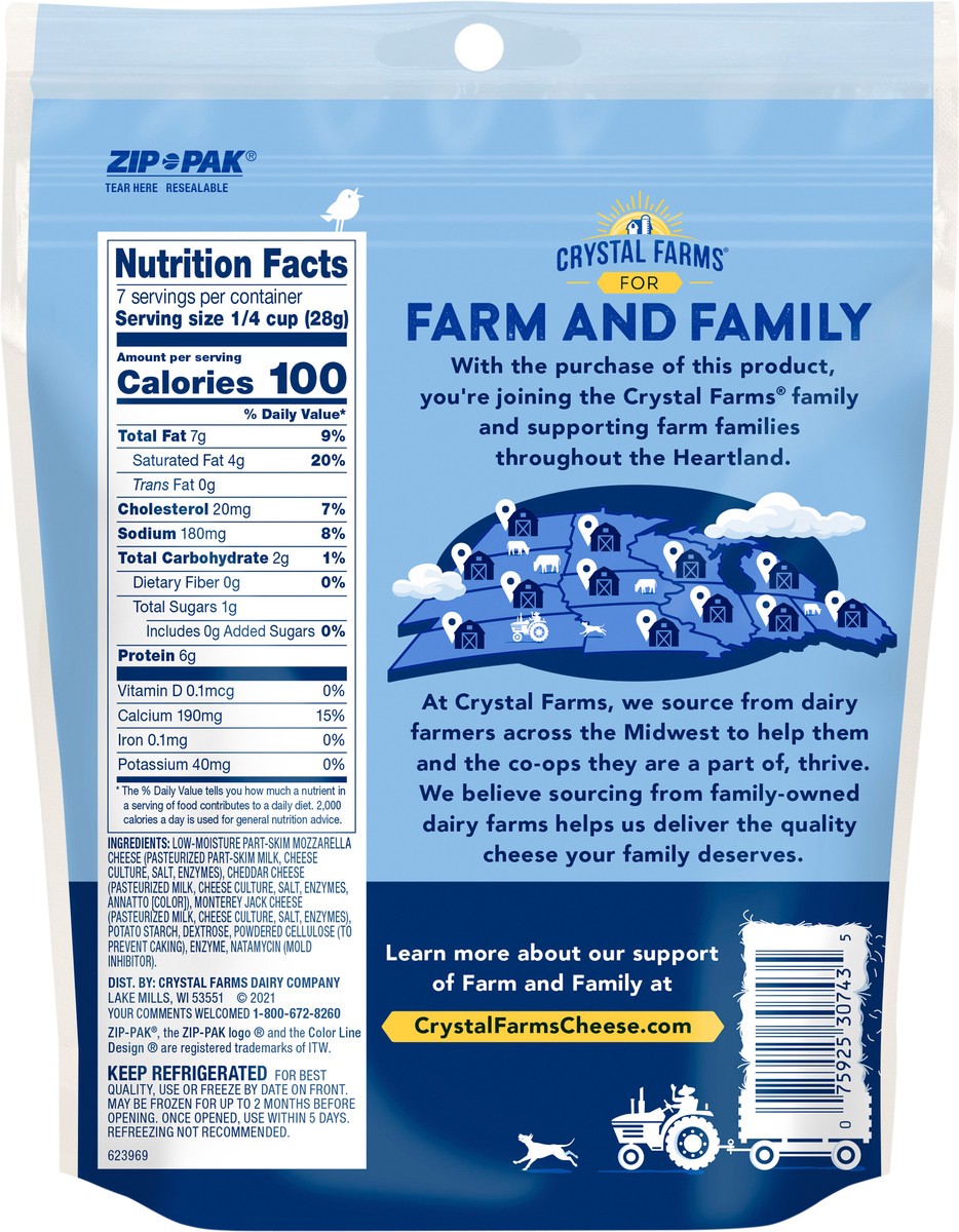 slide 3 of 6, Crystal Farms Cheese, Pizza, 7 oz