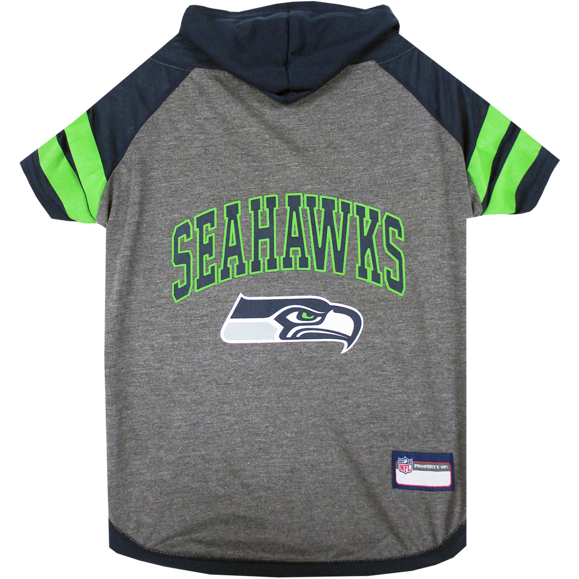 slide 1 of 1, Pets First Seattle Seahawks Hoodie Tee Shirt For Dogs, MED