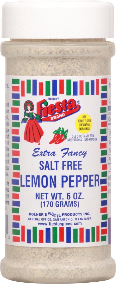 slide 8 of 12, Fiesta Salt Free Extra Fancy Lemon Pepper 6 oz, 6 oz