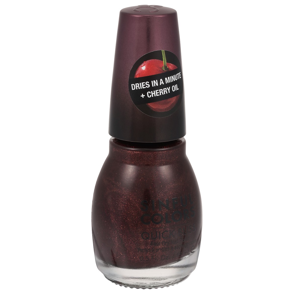 slide 6 of 9, Sinful Colors Quick Bliss Blackcherry 2677 Fast Dry Nail Polish 0.5 fl oz, 0.5 fl oz