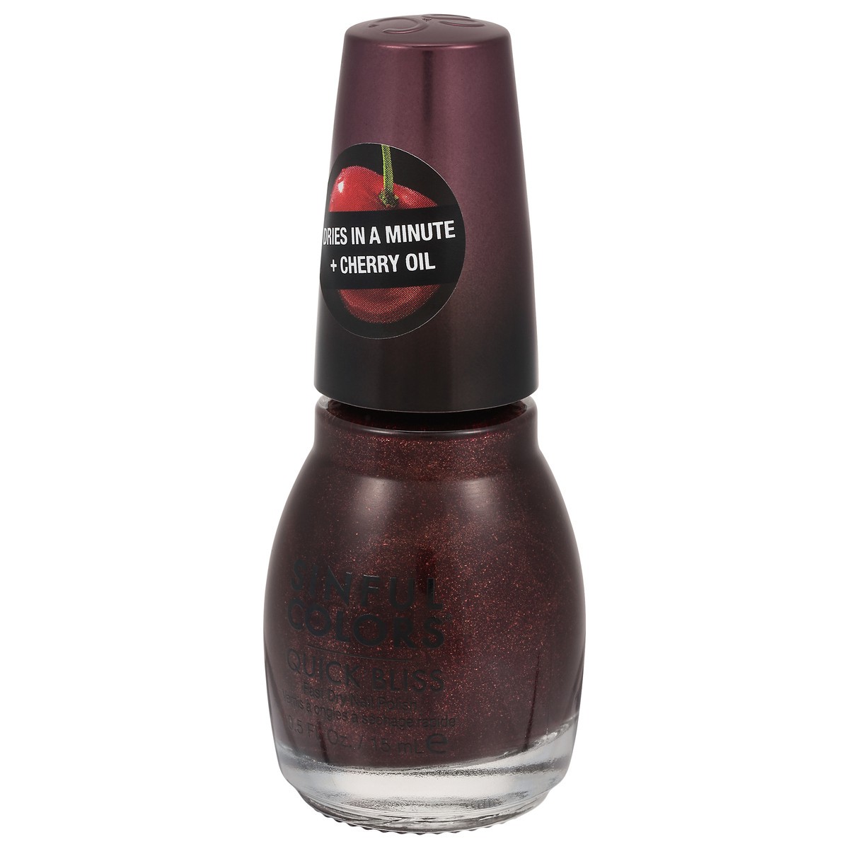 slide 7 of 9, Sinful Colors Quick Bliss Blackcherry 2677 Fast Dry Nail Polish 0.5 fl oz, 0.5 fl oz