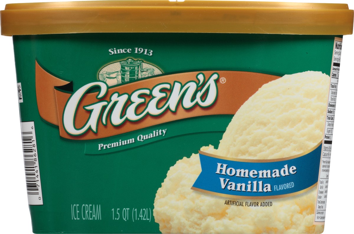 slide 2 of 10, Green's Homemade Vanilla Ice Cream 1.5 qt. Carton, 1.42 liter