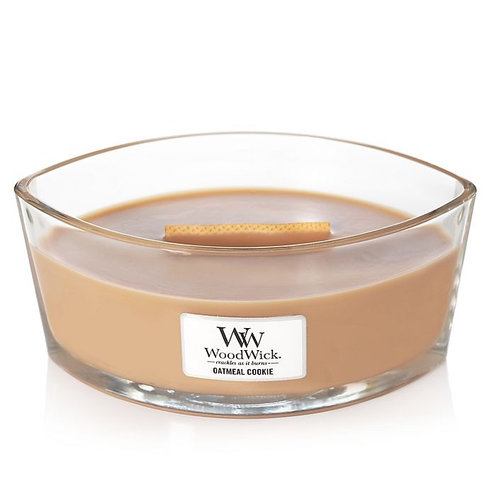 slide 2 of 2, WoodWick HearthWick Flame Oatmeal Cookie Large Ellipse Jar Candle, 1 ct