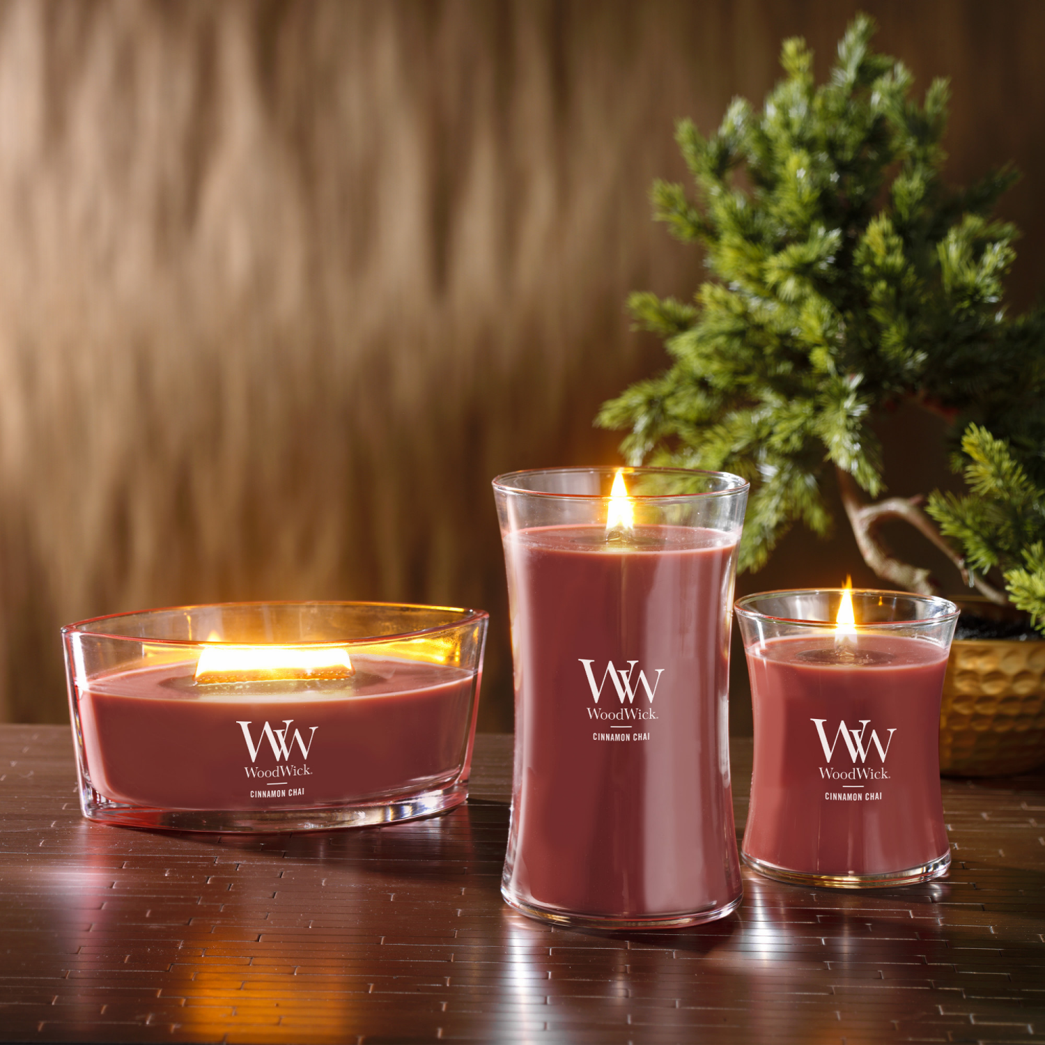 slide 4 of 4, Woodwick Candle Ellipse Cinnamon Chai, 16 oz