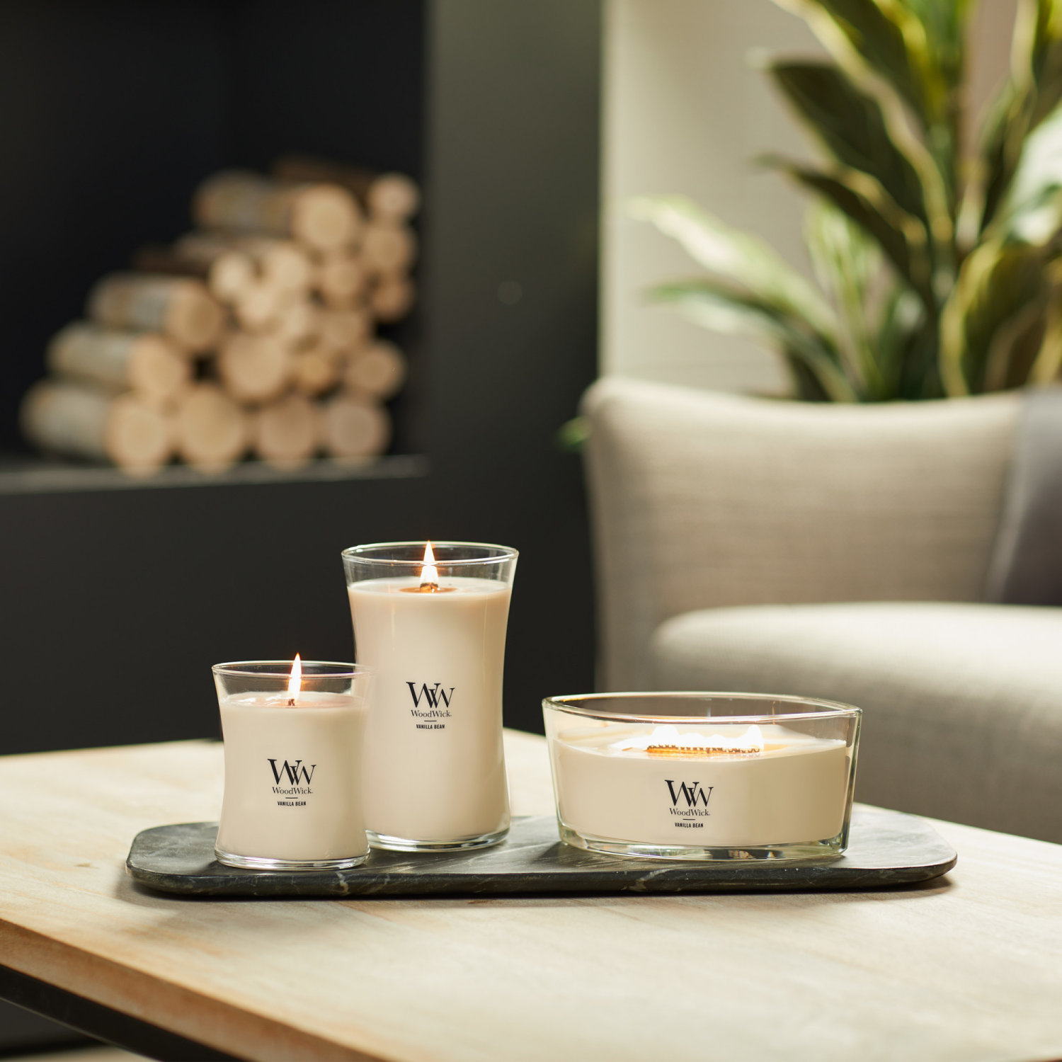 slide 4 of 4, Woodwick Candle Ellipse Vanilla Bean, 16 oz