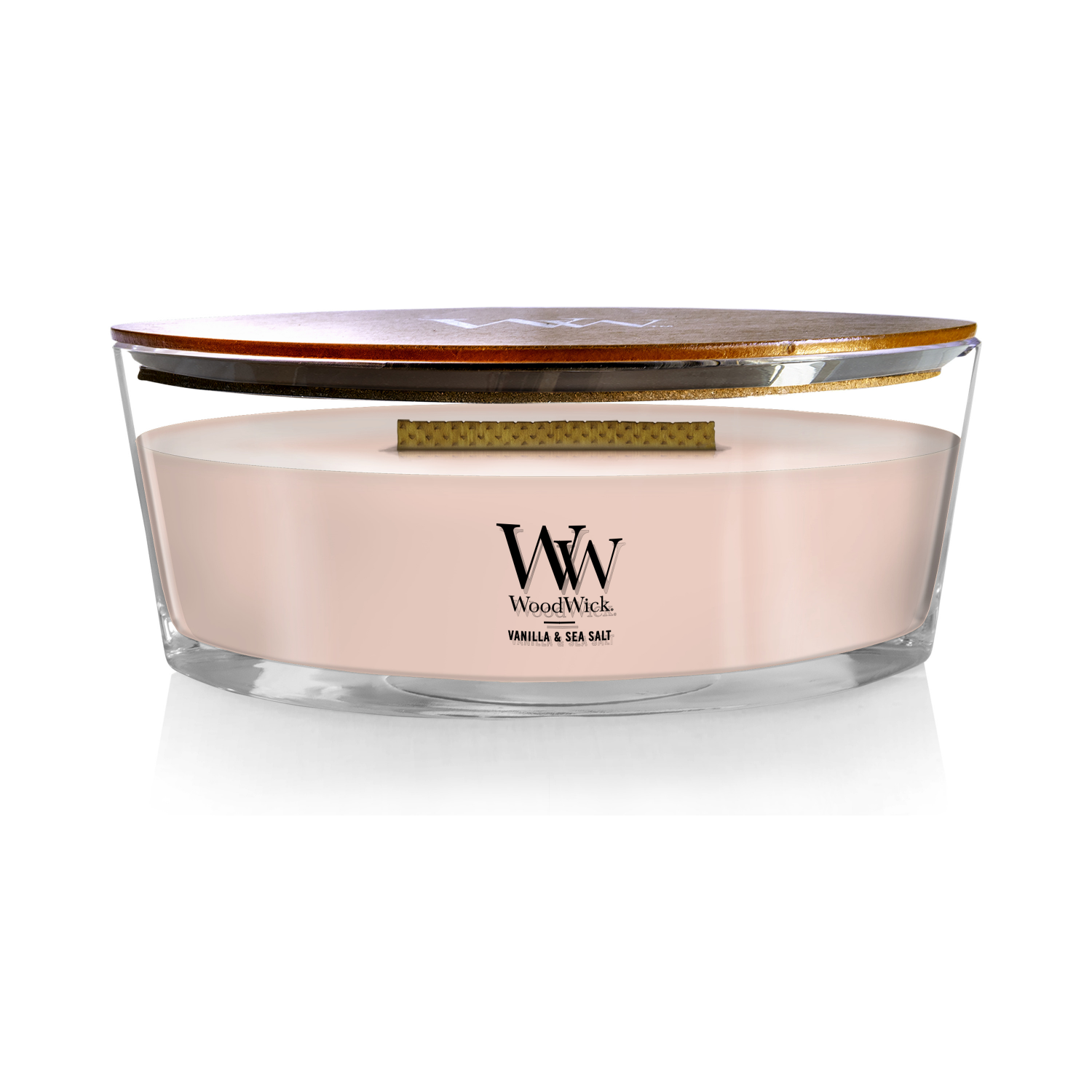 slide 1 of 4, Woodwick Vanilla & Sea Salt Candle, 1 ct