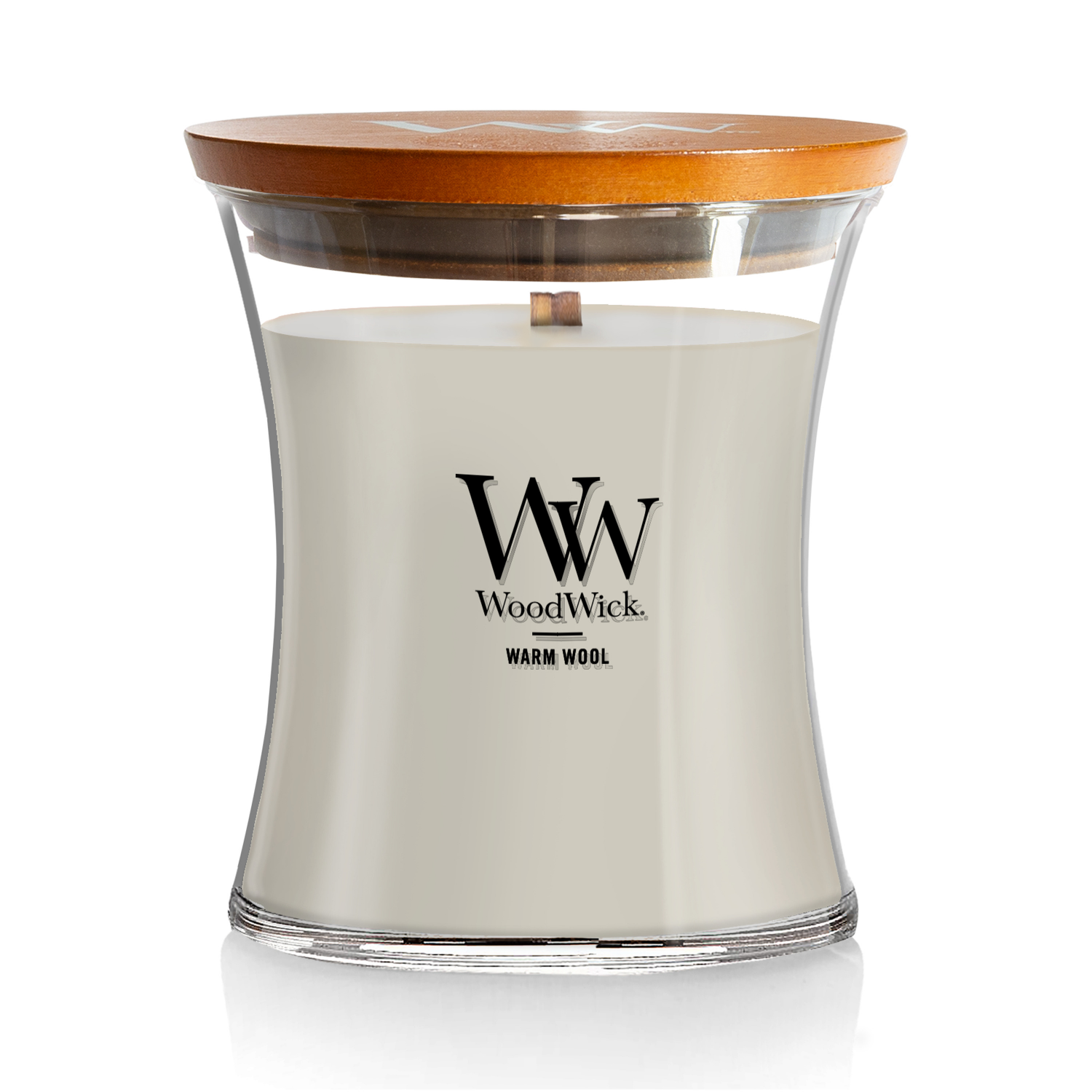 slide 1 of 3, Woodwick Medium Jar Candle Warm Wool, 9.7 oz