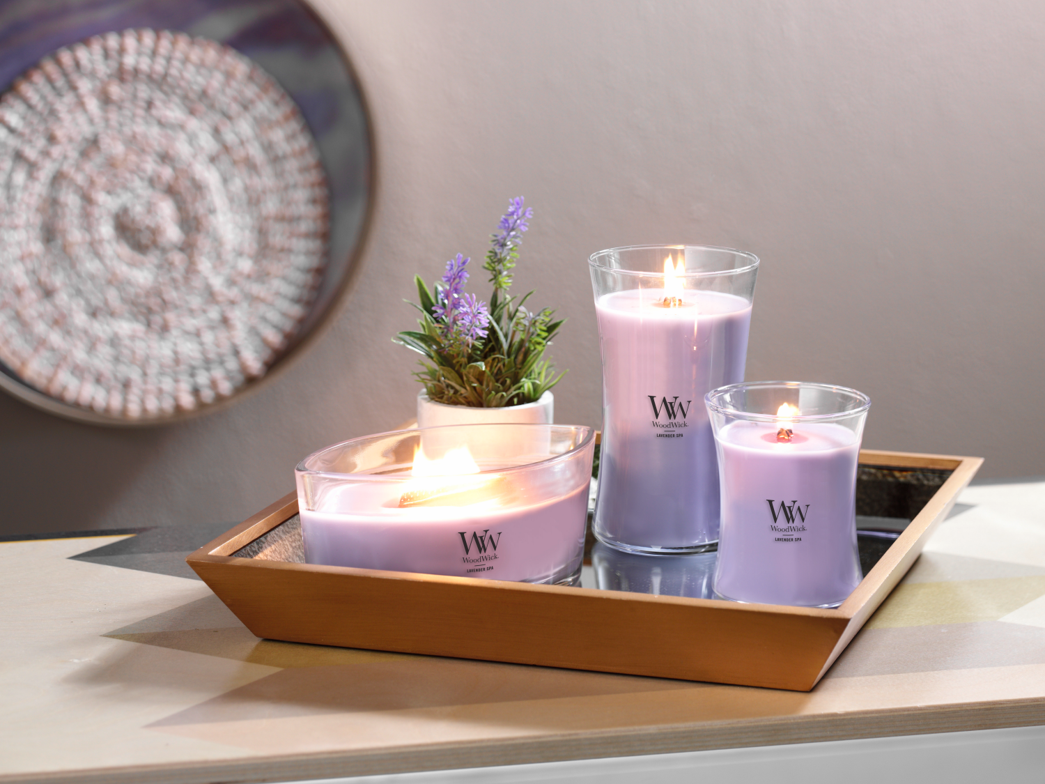 slide 2 of 4, Woodwick Candle Medium Jar Lavender Spa, 10.5 oz