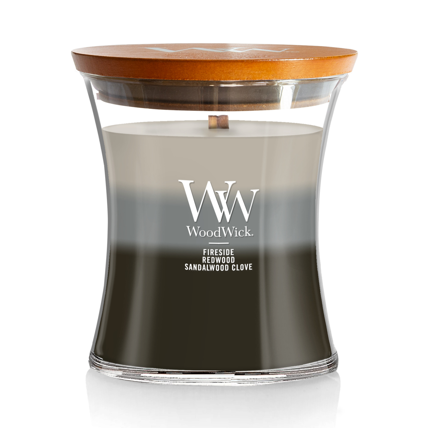 slide 1 of 3, Woodwick Candle Medium Jar Trilogy Warm Woods, 10.5 oz