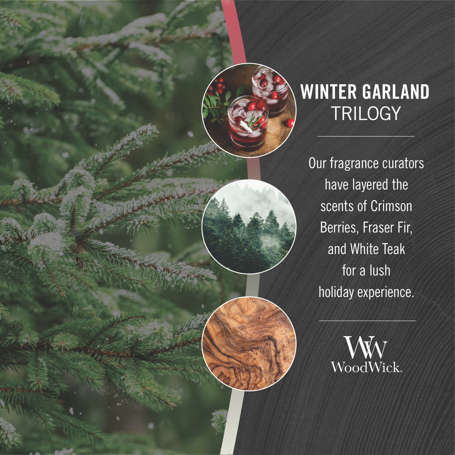 slide 3 of 4, Woodwick Candle Medium Jar Trilogy Winter Garland, 10.5 oz