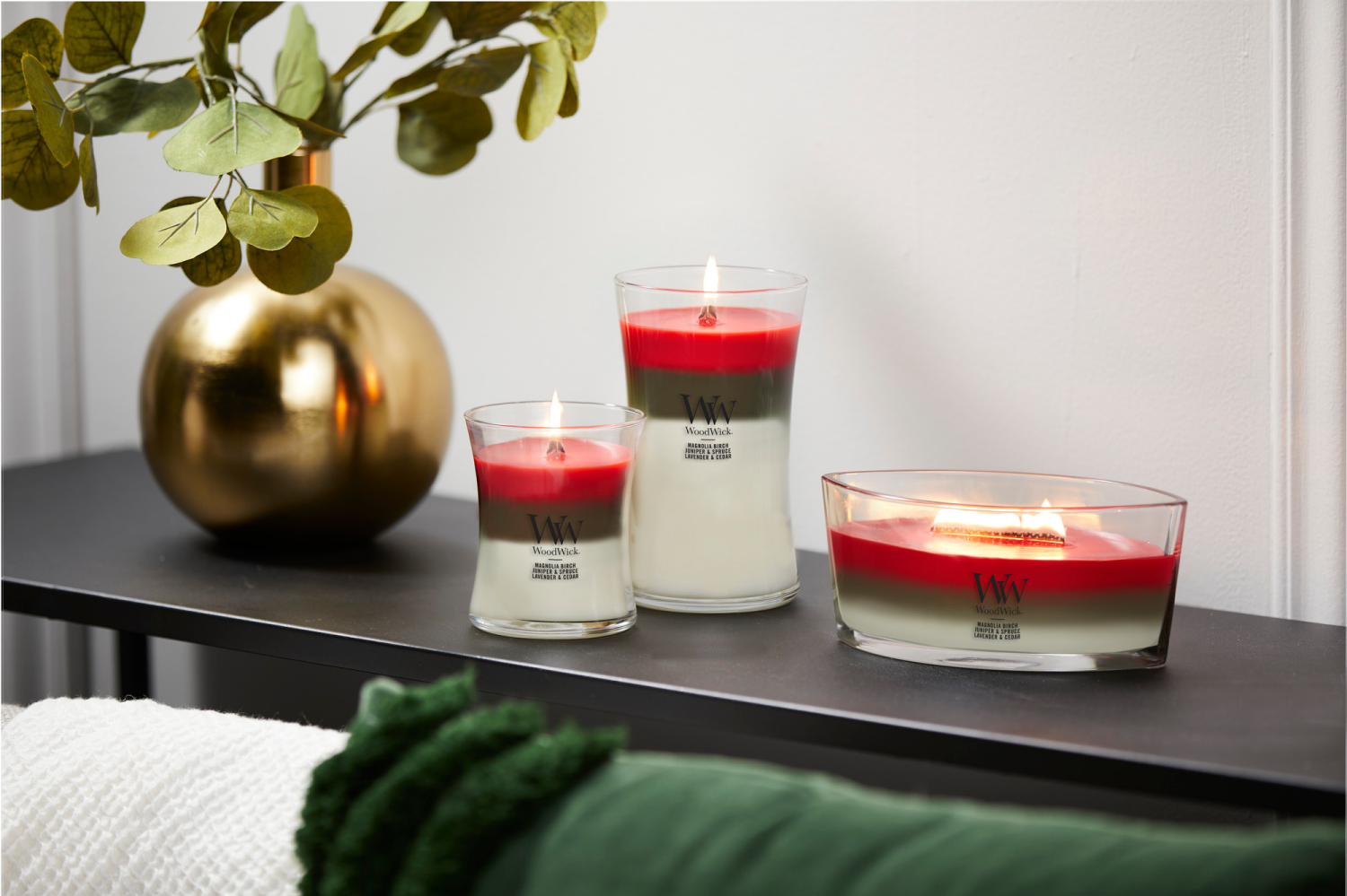 slide 4 of 4, Woodwick Candle Medium Jar Trilogy Winter Garland, 10.5 oz