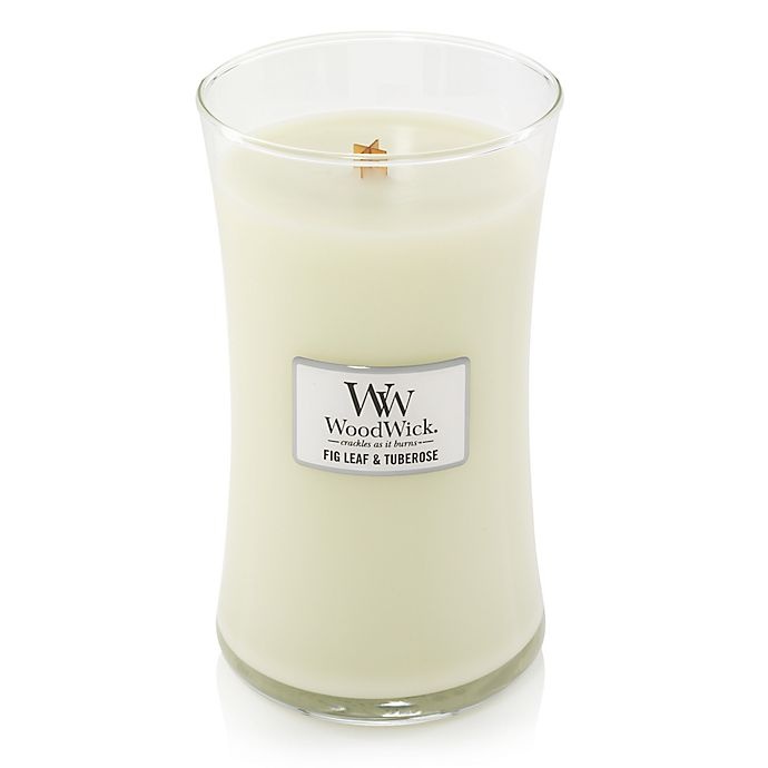 slide 2 of 2, WoodWick Fig Leaf & Tuberose Large Hourglass Jar Candle, 1 ct