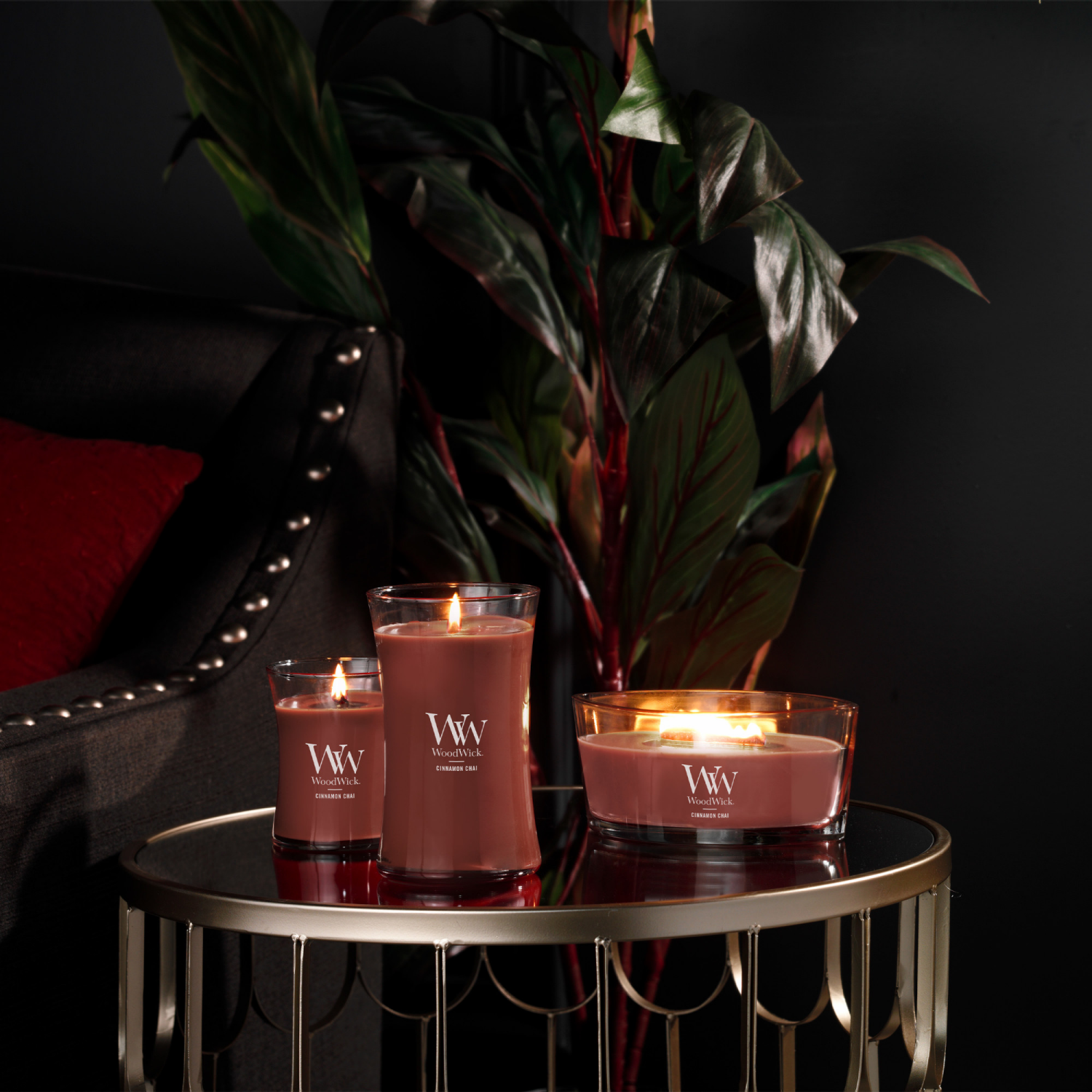 slide 4 of 4, Woodwick Candle Large Jar Cinnamon Chai, 17 oz