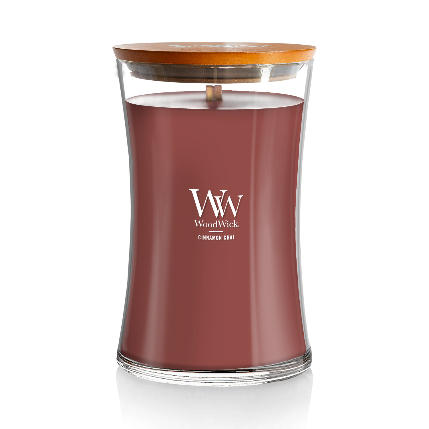 slide 1 of 4, Woodwick Candle Large Jar Cinnamon Chai, 17 oz