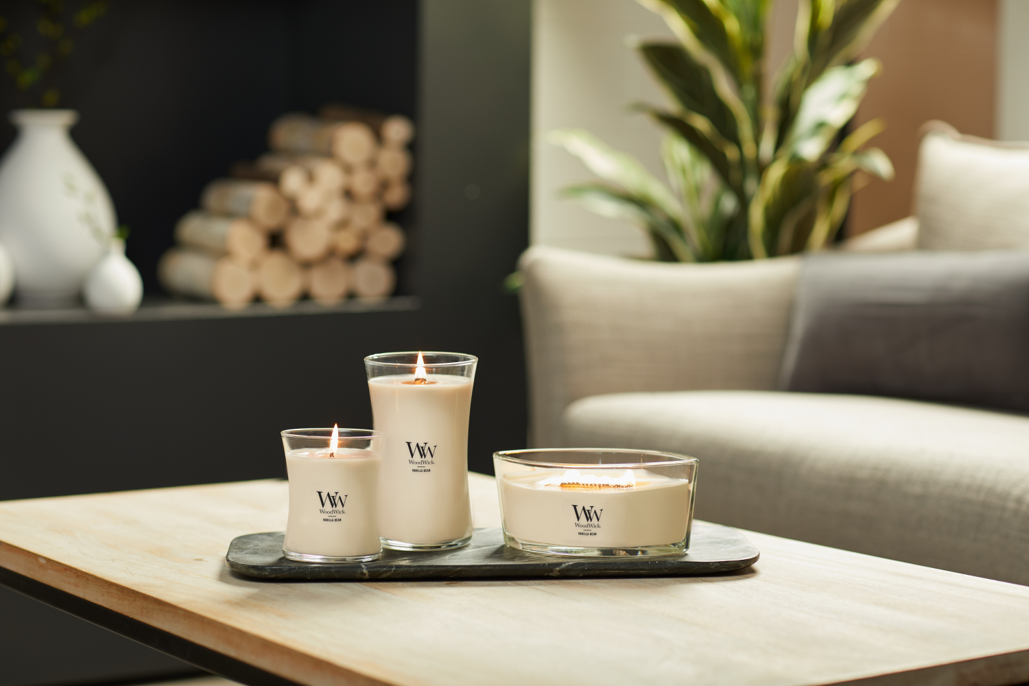 slide 2 of 4, Woodwick Vanilla Bean Large Candle, 1 ct