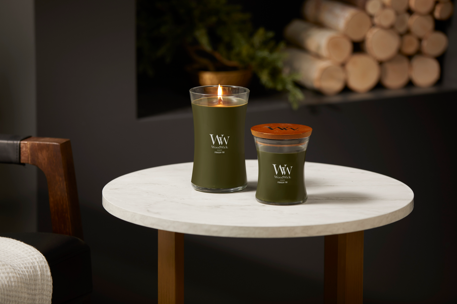 slide 2 of 4, Woodwick Candle Large Jar Fraiser Fir, 17 oz