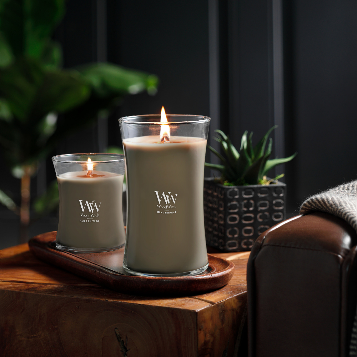 slide 4 of 4, Woodwick Large Jar Candle Sand and Driftwood, 17.2 oz