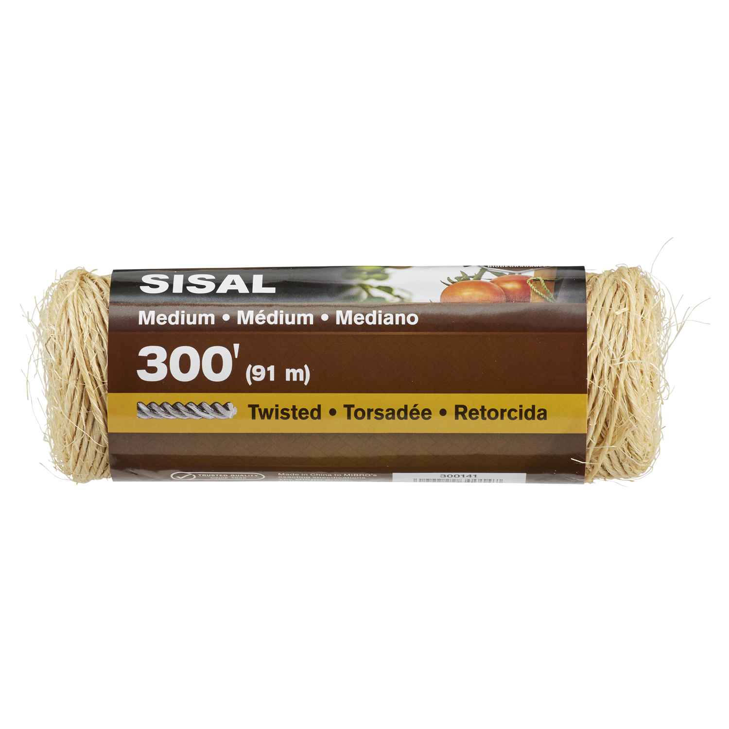 slide 1 of 1, KingCord 300' Twisted Sisal Twine (Medium Weight), 300 ft