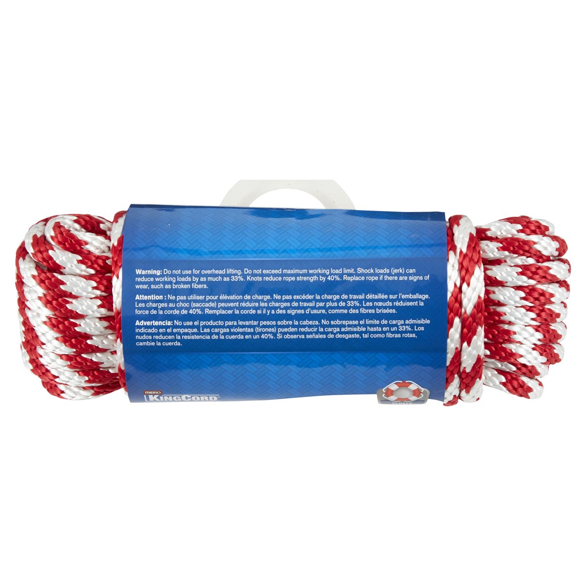 slide 2 of 2, KingCord 3/8 x 50' Smooth Braid Polypropylene Rope, 50 ft