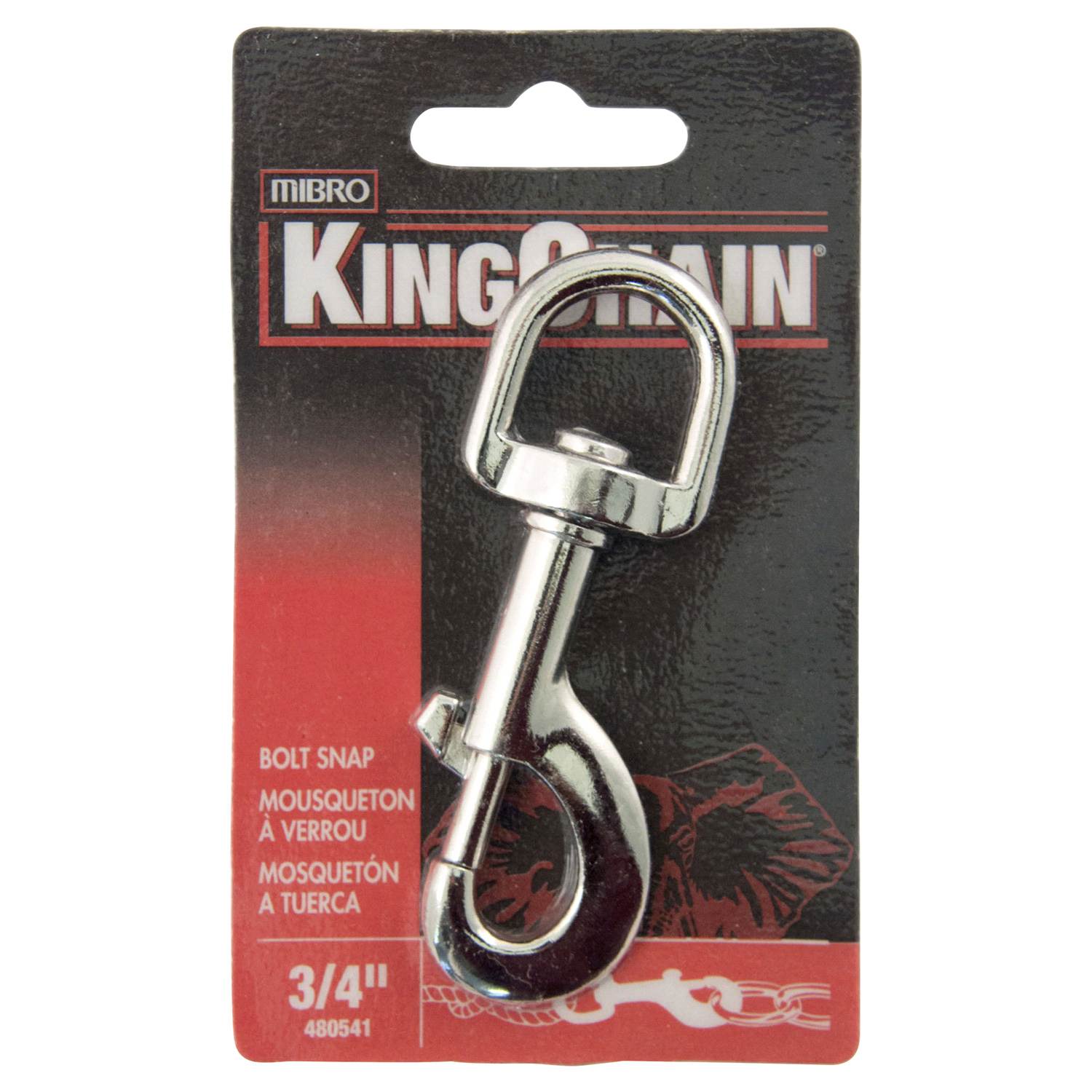 slide 1 of 1, Mibro Kingchain Bolt Snap Round Swivel Nickel, 0.75 in
