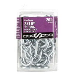KingChain 3/16 Steel S-Hooks Contractor Pack - 20 Pieces