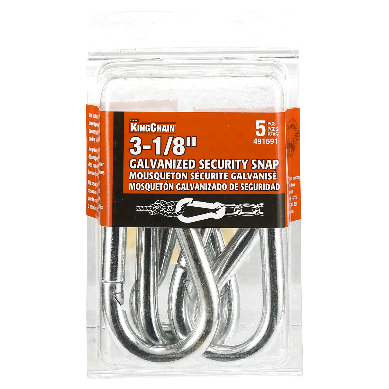 slide 1 of 1, Mibro Kingchain Security Snap-Galvanized, 5 ct