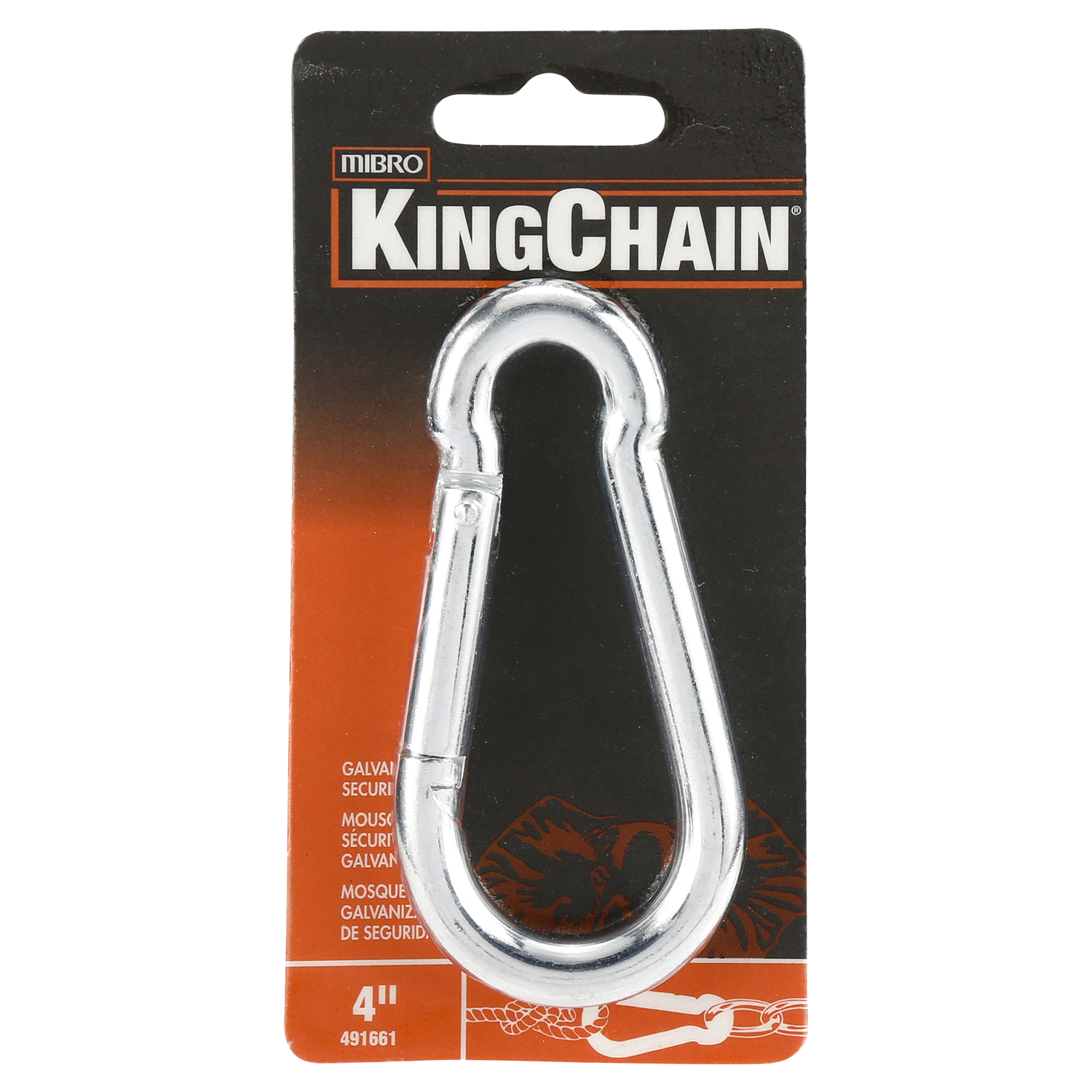 slide 1 of 1, KingChain Mibro Kingchain Security Snap Galvanized, 4 in