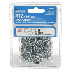 Mibro KingChain #12 x 10' Jack Chain, Zinc-Plated - Grab 'N Go Pack