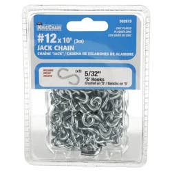 Mibro KingChain #12 x 10' Jack Chain, Zinc-Plated - Grab 'N Go Pack