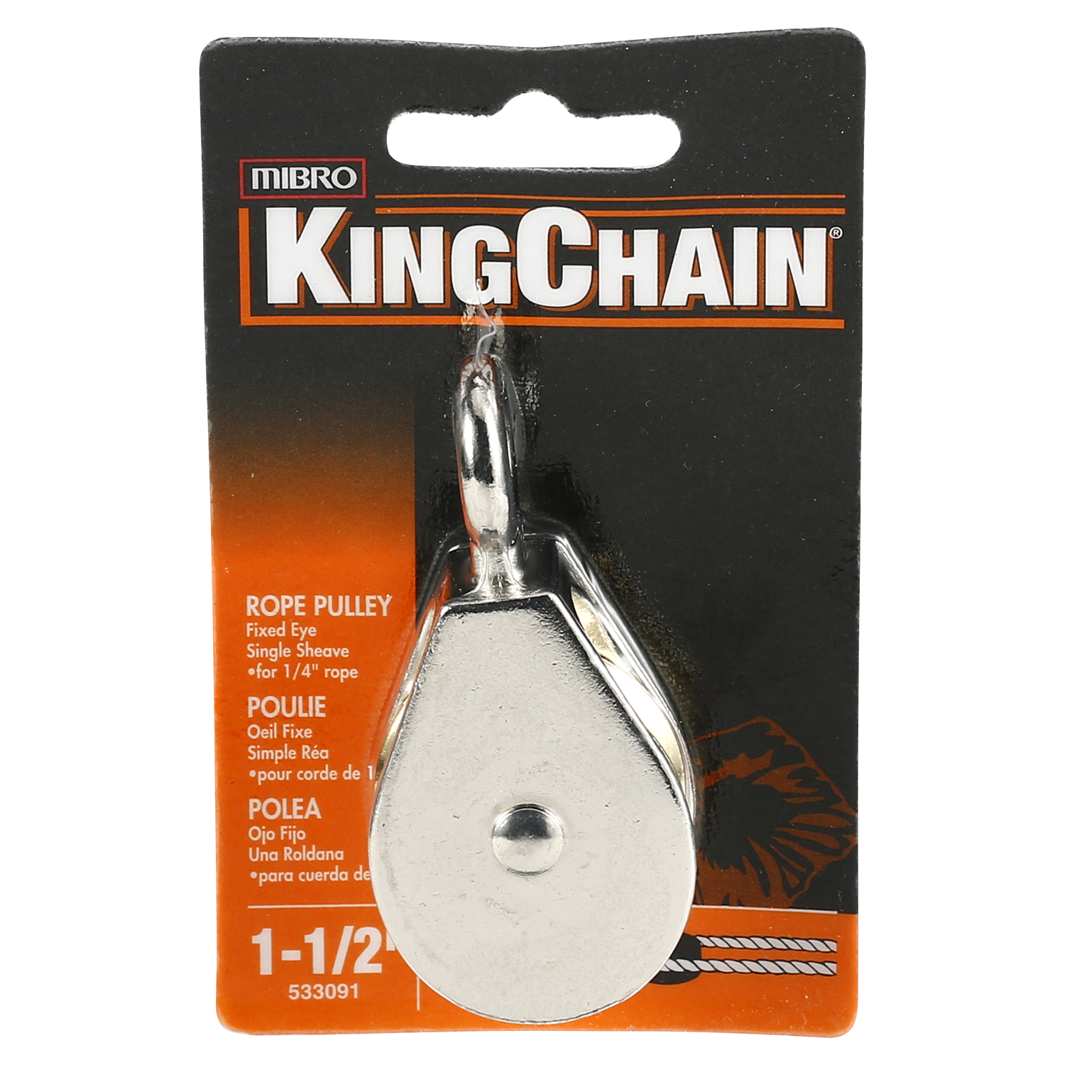 slide 1 of 1, Mibro KingChain 1-1/2 Pulley, Single-Sleave with Fixed-Eye, 1 ct
