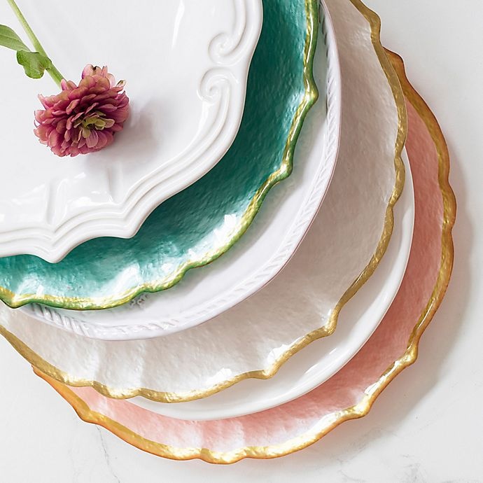 slide 2 of 2, VIETRI Pastel Glass Charger Plate - White, 1 ct