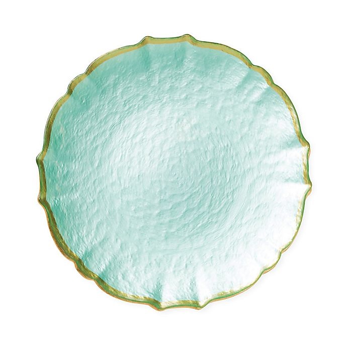slide 1 of 1, VIETRI Pastel Glass Salad Plate - Aqua, 1 ct