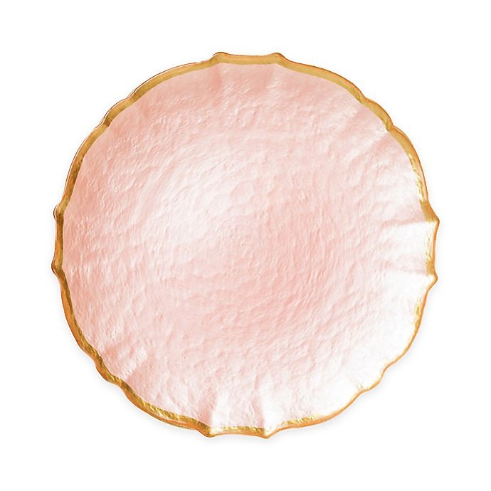 slide 1 of 1, VIETRI Pastel Glass Salad Plate - Pink, 1 ct