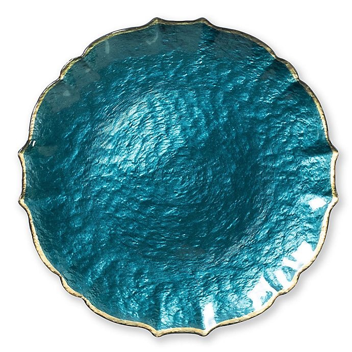 slide 1 of 2, VIETRI Viva Glass Charger Plate - Teal, 1 ct