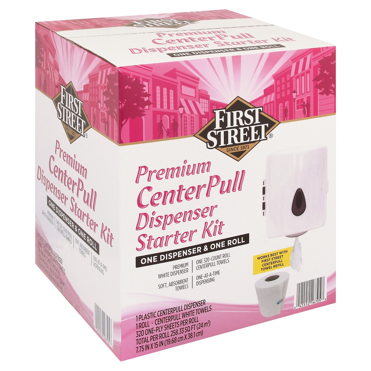 slide 8 of 11, First Street First Stree Center[Ull Dispenser Str Kit With Roll, 1 ct